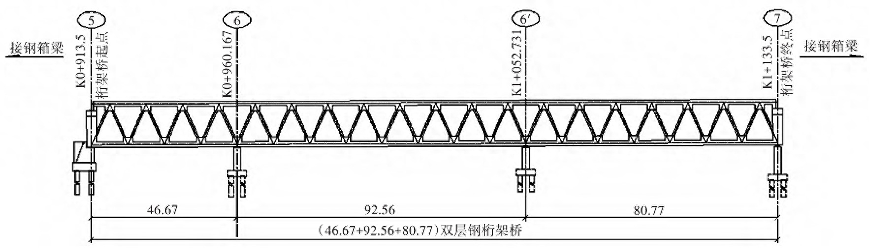 单层钢桁架桥结构受力分析