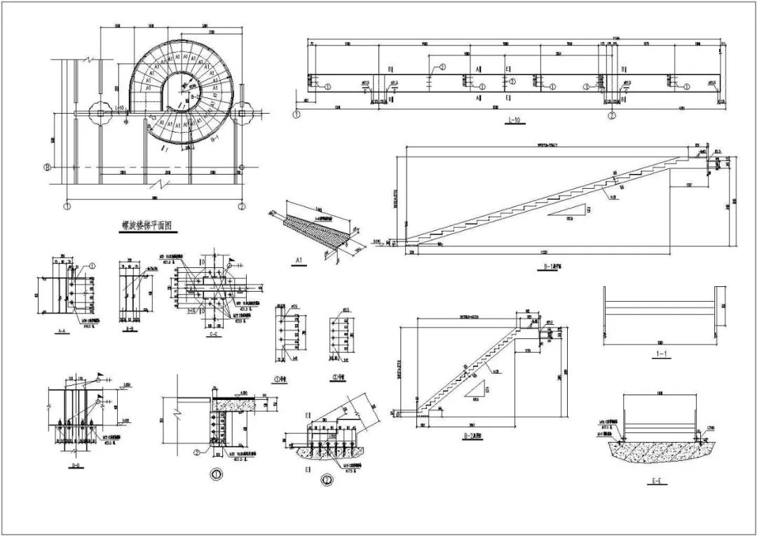 钢楼梯结构图集_钢楼梯图纸_钢结构楼梯详图